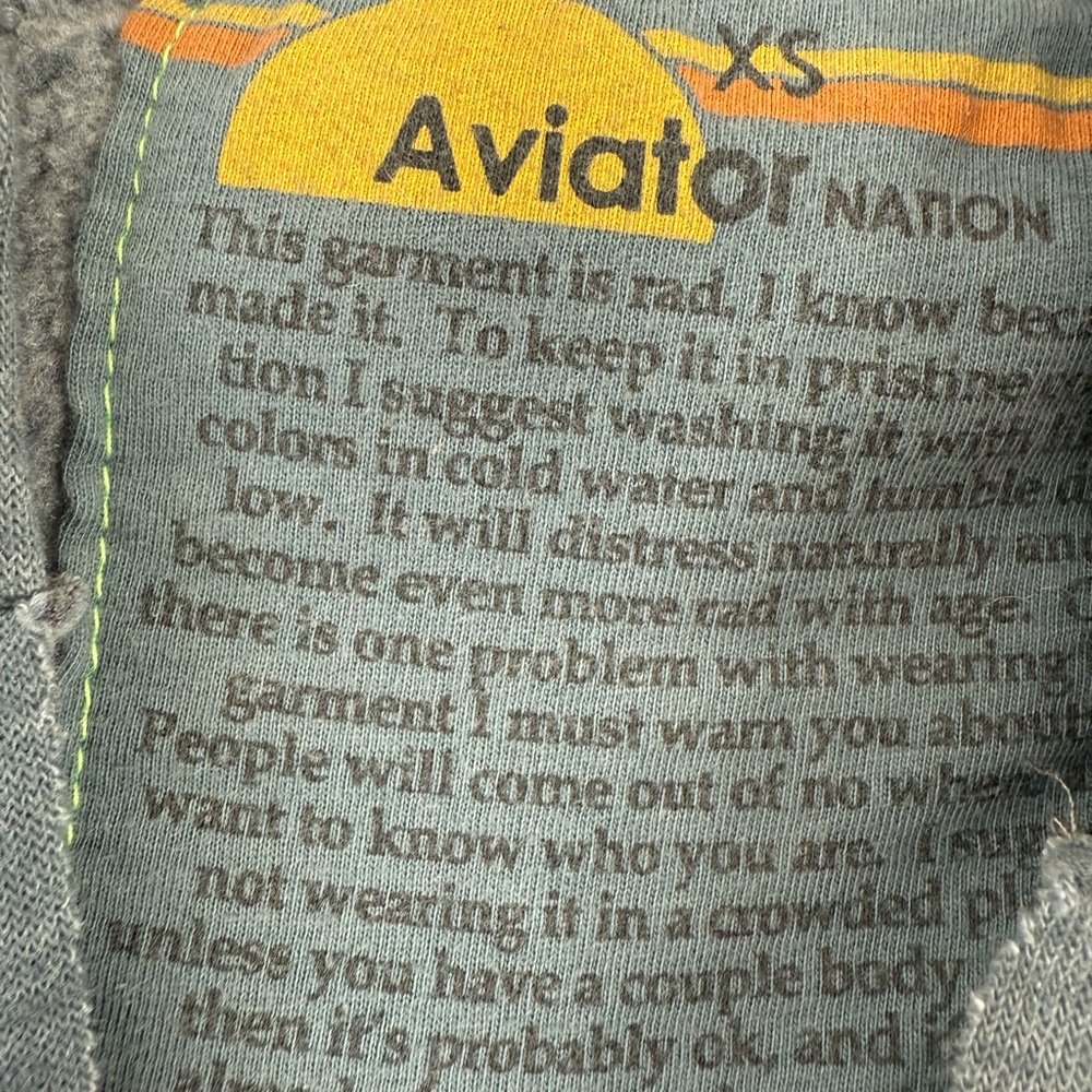 Aviator Nation Gray Hoodie with Multicolor Stripes - Picture 3 of 5